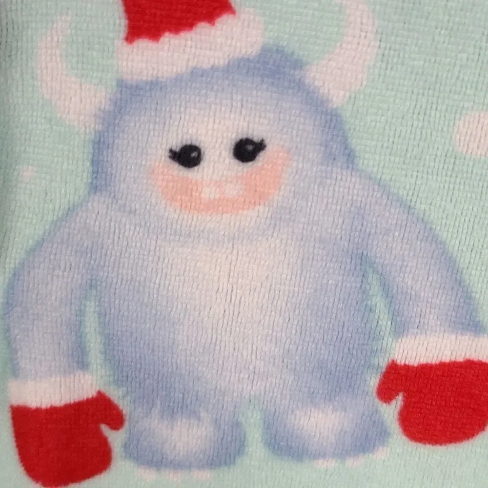 Justice Yeti Christmas Nightgown Girls 12 Plush Holiday Sleep Gown Cozy Pajamas